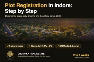 Plot Registration Process in Indore 2026: Step-by-Step Guide cover image, Drushika Real Estate